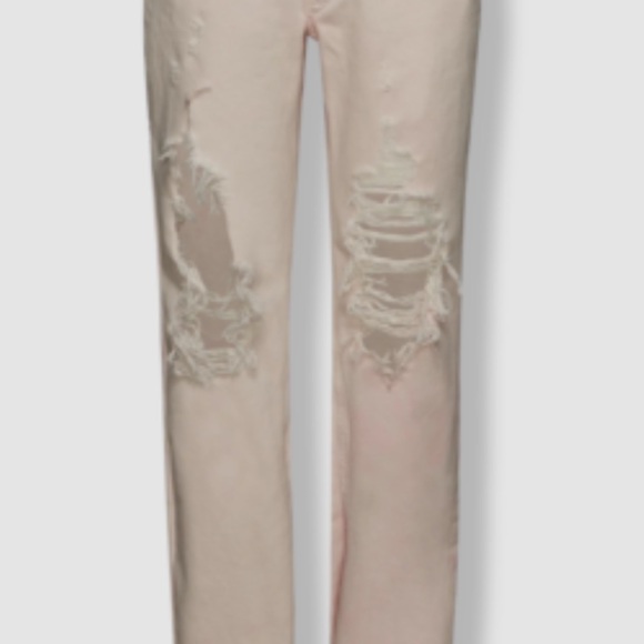 SER.O.YA. Women Pink Distressed Low-Rise Straight Split Jeans Pants. Size 29 - Picture 7 of 9